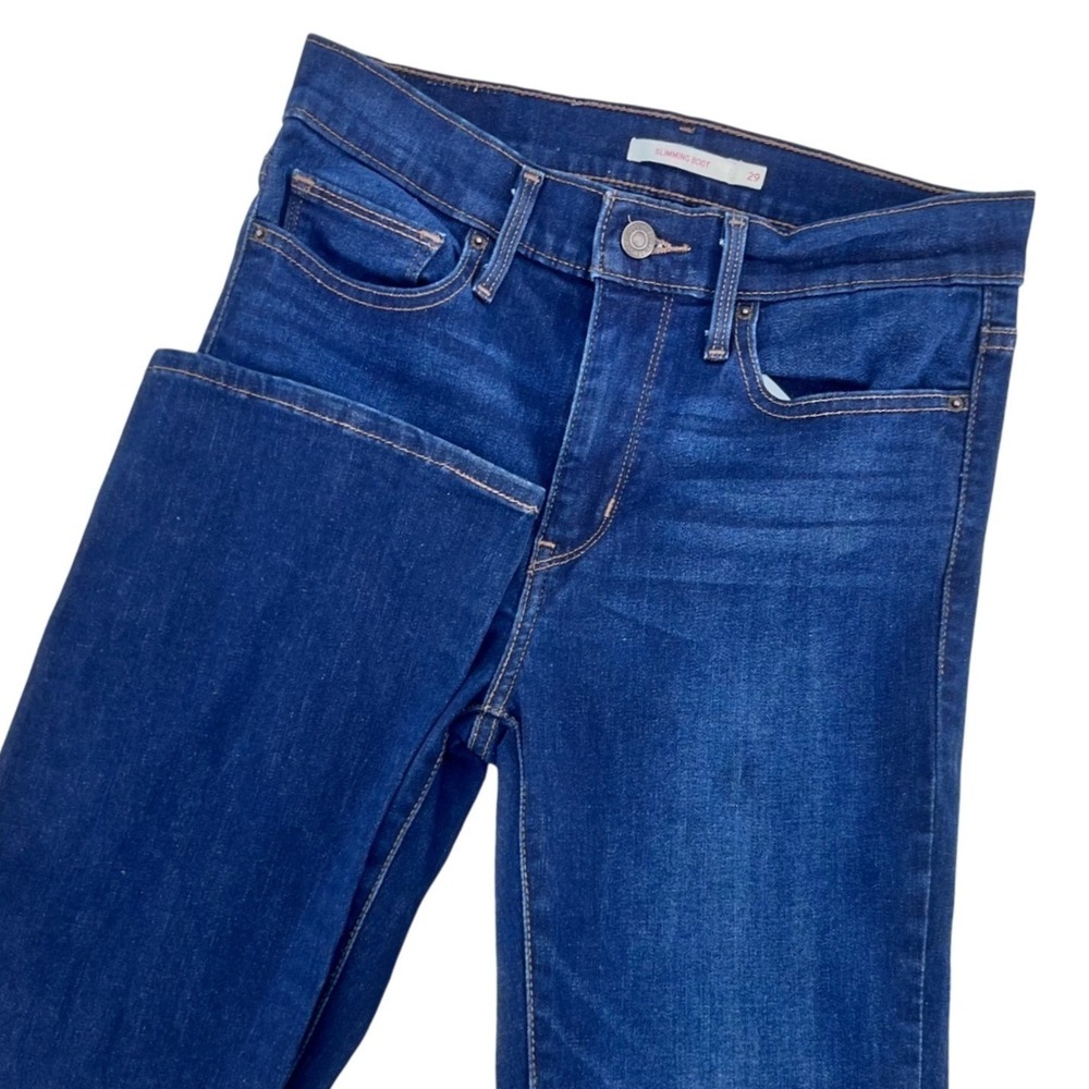Levis Slimming Bootcut Jeans Womens 28 Dark Wash Indigo Mid Rise Denim‎